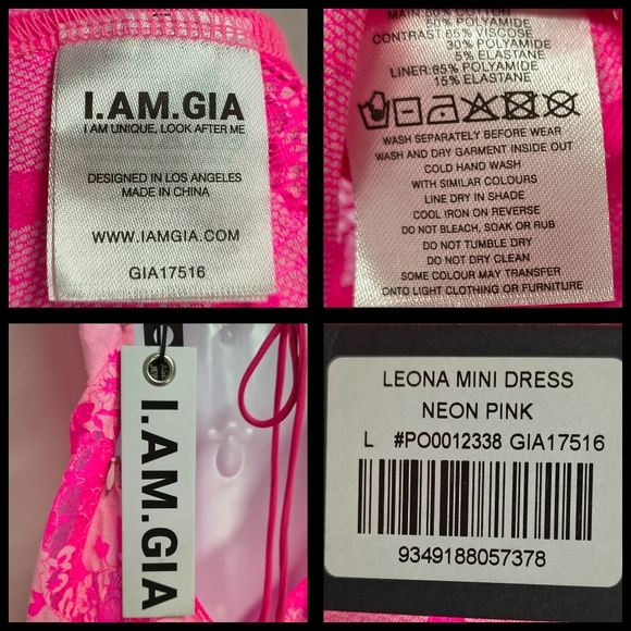 I.AM.GIA Leona Mini Dress Neon Pink - Picture 5 of 9